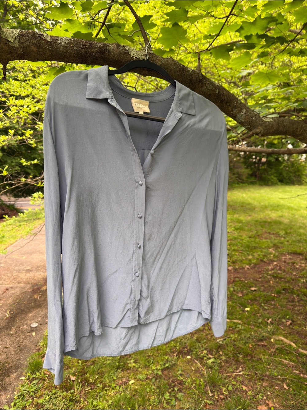 Sezane Light Blue Button-Down Shirt Florence blouse size 40 Paris barely worn